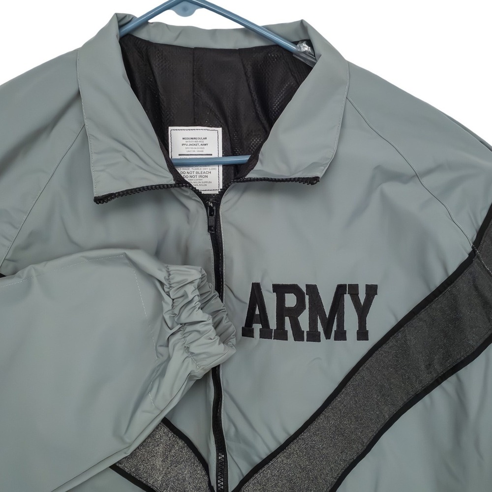 UNICOR IPFU Jacket Army Mens Medium Regular‎ Grey Reflective Windbreaker Nylon